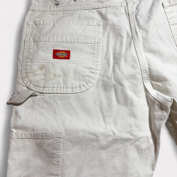 Dickies Mens Carpenter Work Pants Beige Heavily Distressed Paint-Splattered Size - Picture 10 of 12